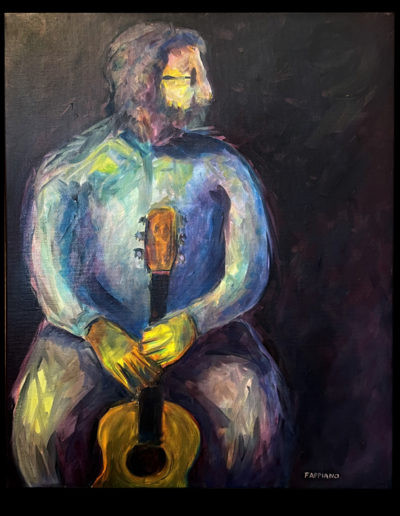 Chris with Guitar - Oil Painting by Bob Fappiano