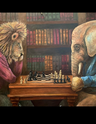 The Big Match - Painting by Bob Fappiano