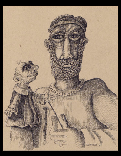 Pen and Ink on Toned Paper - 8"x10" drawing by Bob Fappiano