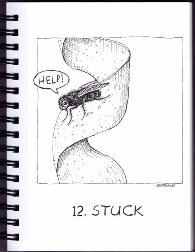 Stuck - Inktober - Pen and Ink drawing by Bob Fappiano Fappiano ART