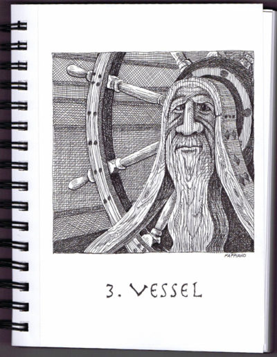 Vessel - Inktober - Pen and Ink drawing by Bob Fappiano- Fappiano ART