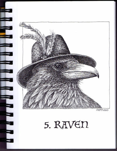 Raven - Inktober - Pen and Ink drawing by Bob Fappiano- Fappiano ART